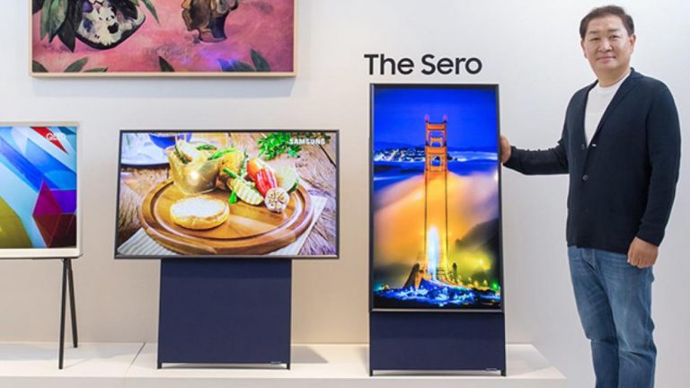 Samsung presenta un televisor que gira para reproducir videos verticales