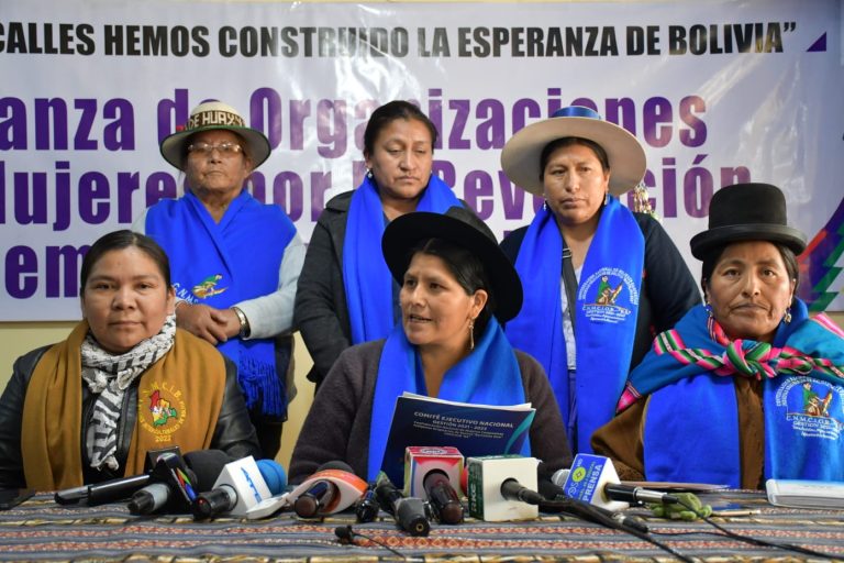Confederación de Mujeres Bartolina Sisa pide la destitución de los ministros Lima y Del Castillo